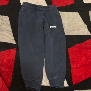 Puma Blue Sweatpants Elastic Cuffed Joggers